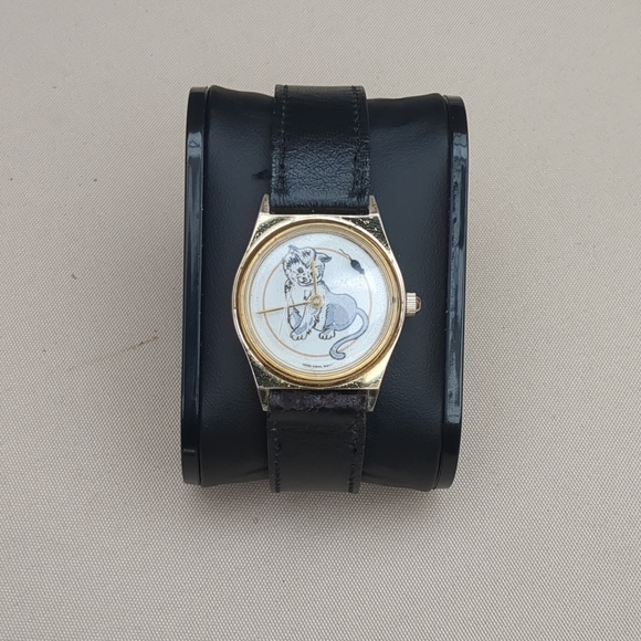 Disney Other - Disney Gold Watch with Black Strap and Character Art